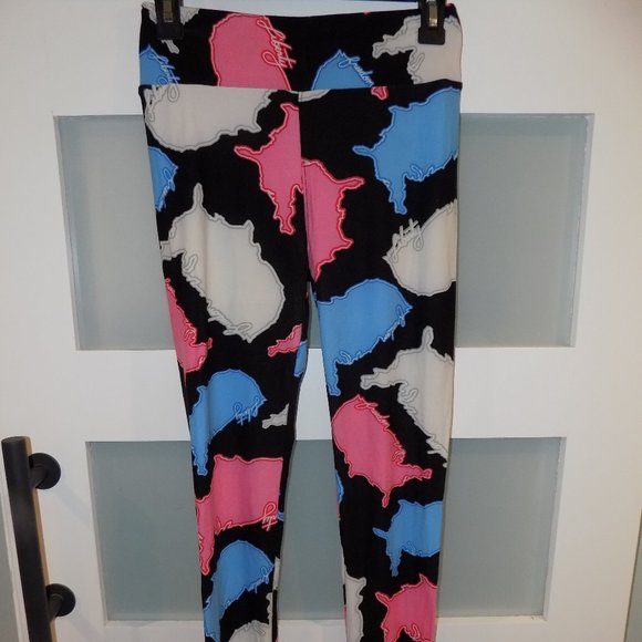 LuLaRoe Leggings Americana United States/Maps Unicorn Size OS Women's - Picture 1 of 3